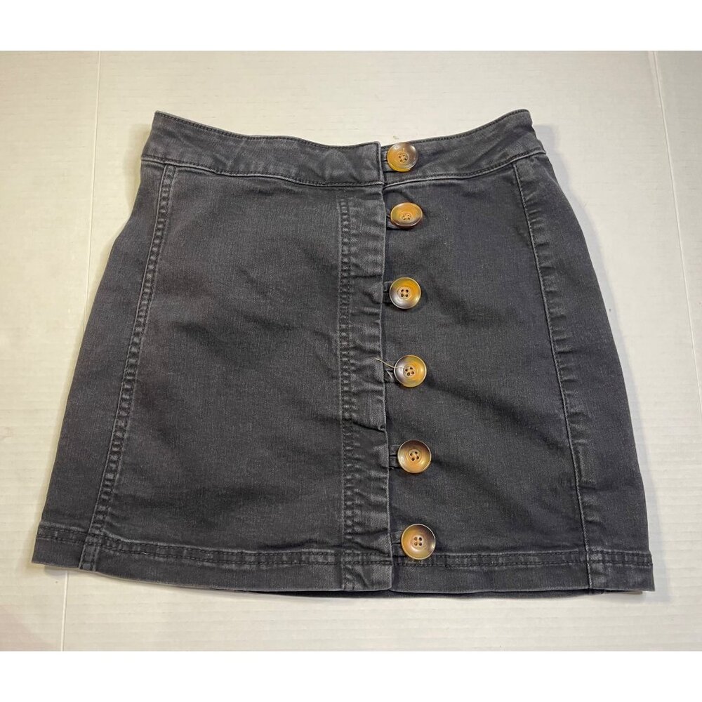 Mini micro Skirt Free People Summer‎ Beach Vibes Lake Camp Days buttons denim